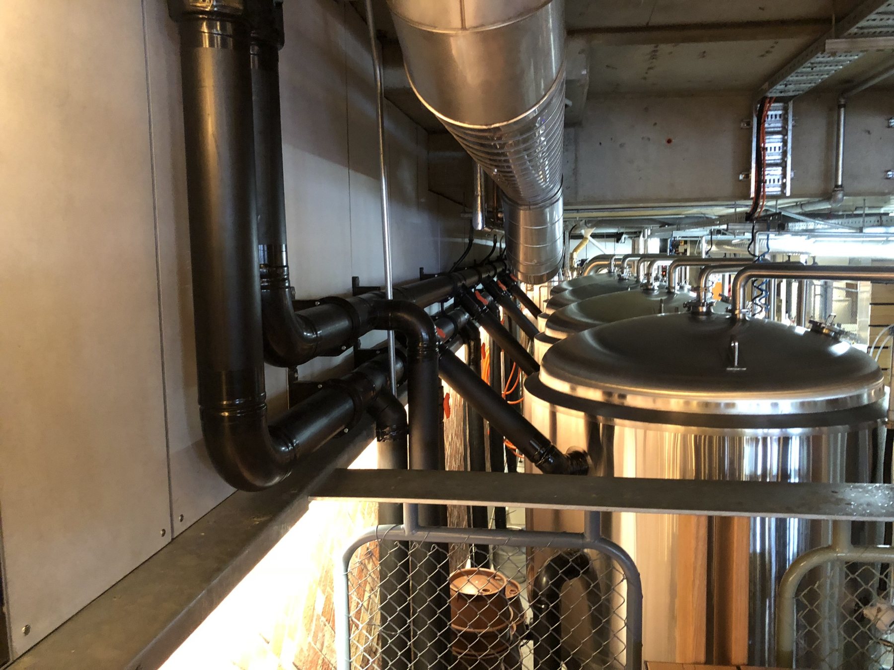 Brewhouse with overhead reticulation